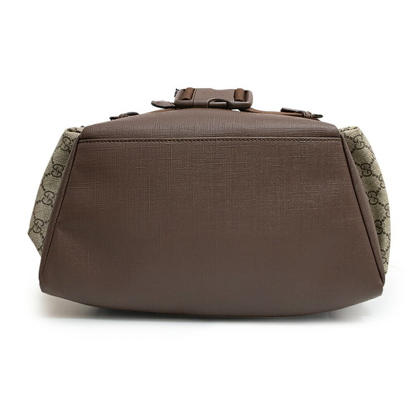 Gucci Skateboard Backpack Daypack GG Supreme Canvas Leather Beige Brown - Picture 7 of 9